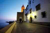 Sitges Sea Front Street at Night with the Can Ferret Museum Straight Ahead