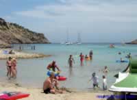Kids & Adults enjoying the sea in Cala Llonga bay
