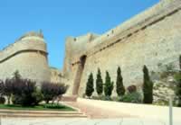 Gateway Portal Nou in Dalt Vila protected by the Sant Pere Bastion on the left