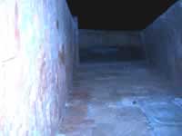 Murder hole covering the full width of the recess out side Portal Nou Gate, Dalt Vila