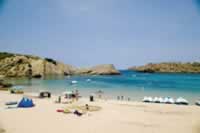beach protected by the headlands of the horseshoe bay